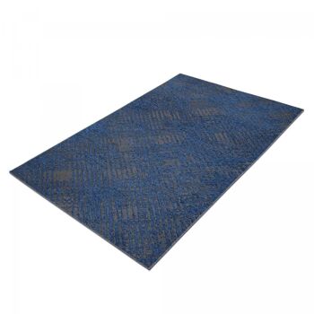 Tapis salon 75x300cm TEREMIDE RELIEF Bleu en Polyester 3