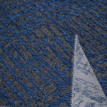 Tapis salon 75x300cm TEREMIDE RELIEF Bleu en Polyester 5