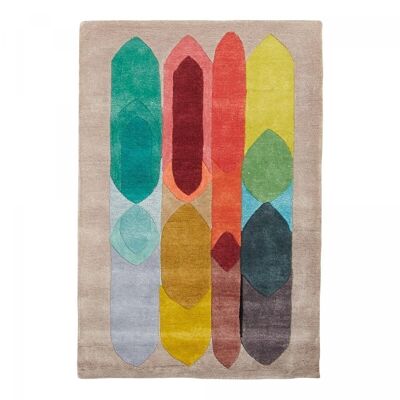 Designer rug 120x170cm DINODINA Multicolor. Artisanal viscose rug