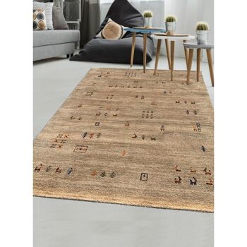 Tapis salon 160x230cm YARA Beige. Tapis artisanal en Laine 2