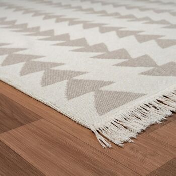 Tapis kilim 120x160cm BERBI REVERSIBLE Beige en Coton 4