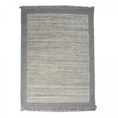 Berberteppich 120x170cm LOUNALI Grau. Handgefertigter Wollteppich