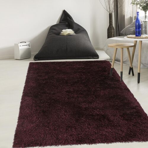 Tapis shaggy 140x200cm MALAIDORY Violet. Tapis artisanal en Polyester