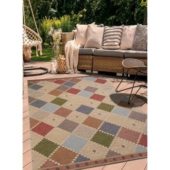 Tapis exterieur 123x180cm DAMIER EX Multicolore en Polypropylène 2