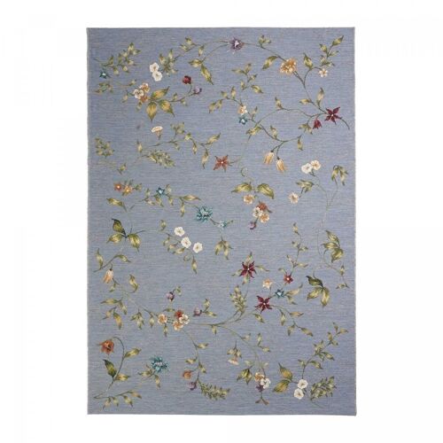 Tapis exterieur 123x180cm FLEURIE EX Bleu en Polypropylène