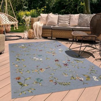 Tapis exterieur 123x180cm FLEURIE EX Bleu en Polypropylène 2