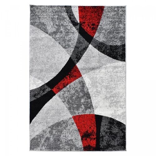 Tapis salon 200x280cm RADULE Rouge en Polypropylène