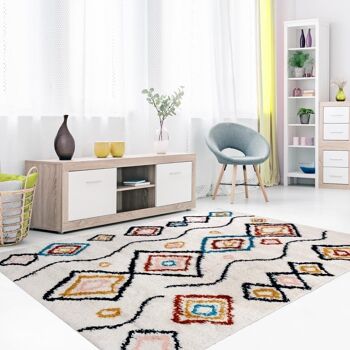 Tapis berbère style 150x220cm EFAL-D Multicolore en Polypropylène 2