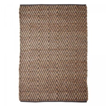 Tapis kilim 240x340cm KL JUTE CHEVRON Crème. Tapis artisanal en Jute 1