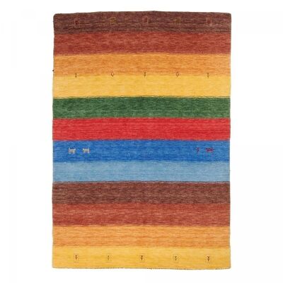 Alfombra de salón 160x230cm BANDANA Multicolor. Alfombra de lana hecha a mano