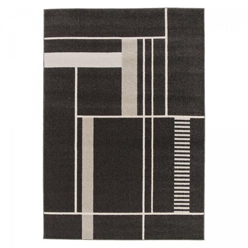 Tapis salon 200x290cm CONTEMREC Noir en Polypropylène