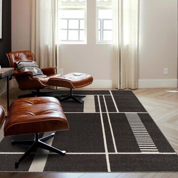 Tapis salon 200x290cm CONTEMREC Noir en Polypropylène 2