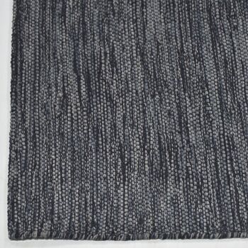 Tapis salon 240x340cm UNI CHINÉ 100% BIO Gris. Tapis artisanal en Coton 3