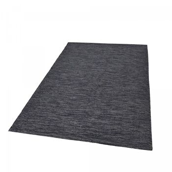 Tapis salon 240x340cm UNI CHINÉ 100% BIO Gris. Tapis artisanal en Coton 4