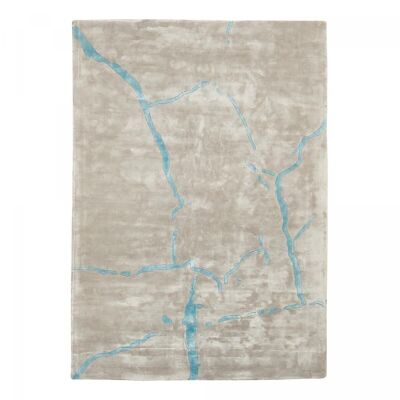 Living room rug 170x240cm AZOURAL Grey. Handcrafted rug in Viscose