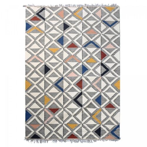 Tapis kilim 200x290cm KL MULTILO Multicolore. Tapis artisanal en Laine