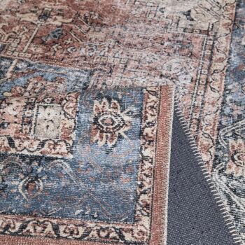 Tapis orient style 230x340cm MASHAD VINTAGE Bleu en Polyester 4