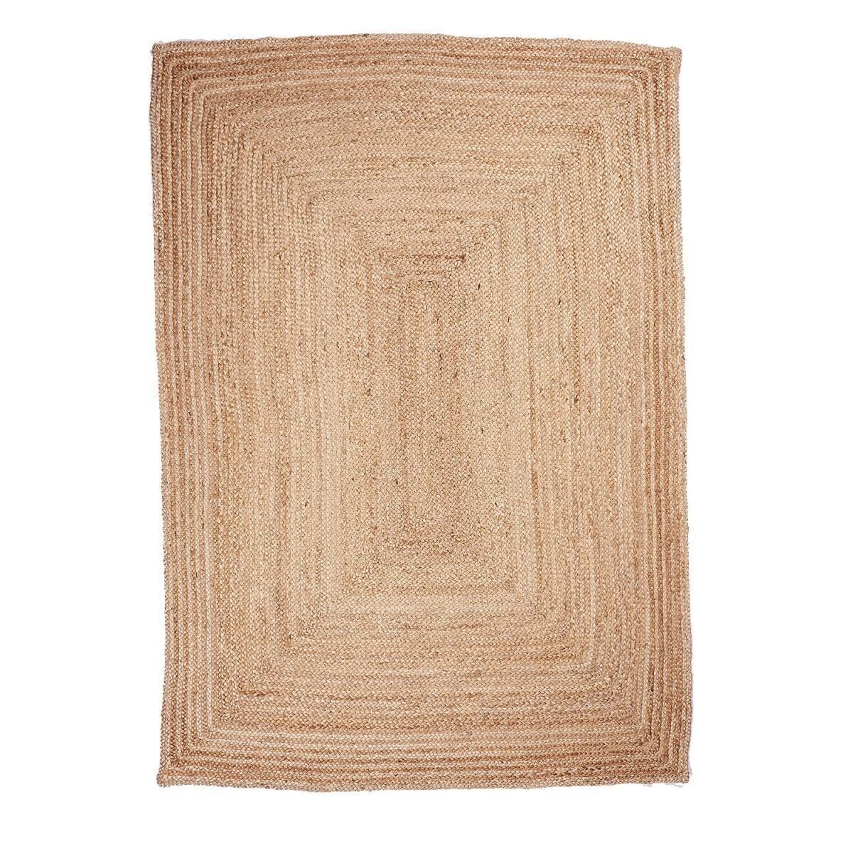 Tappeto Kilim 200x290 cm JT JUTE NATURE Beige. Tappeto in iuta fatto a mano