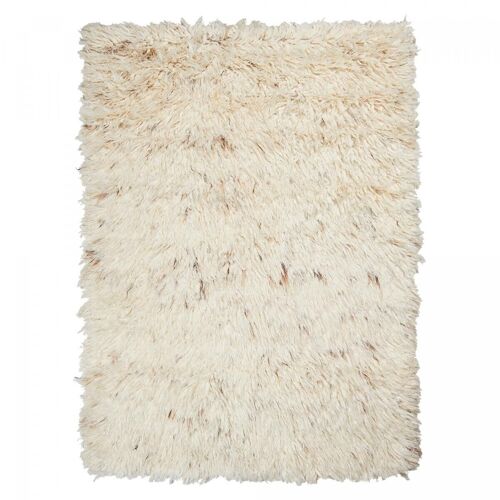 Tapis salon 200x290cm FLOKATO Crème. Tapis artisanal en Laine