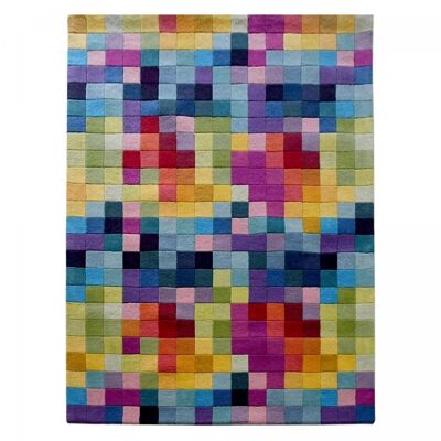Tappeto da soggiorno 200x290 cm AXEL Multicolor. Tappeto in lana fatto a mano