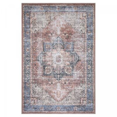 Teppich im orientalischen Stil 200 x 290 cm MASHAD VINTAGE Blau aus Polyester