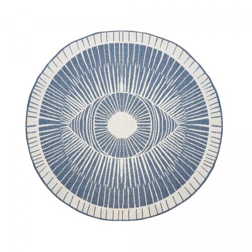 Tapis exterieur 240x240 rondcm EXT COSMIC REVERSIBLE ROND Bleu en Polypropylène