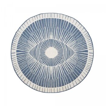 Tapis exterieur 240x240 rondcm EXT COSMIC REVERSIBLE ROND Bleu en Polypropylène 1