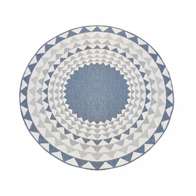 Outdoor rug 240x240 round cm EXT HAYA REVERSIBLE ROUND Blue in Polypropylene
