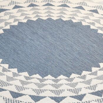 Tapis exterieur 240x240 rondcm EXT HAYA REVERSIBLE ROND Bleu en Polypropylène 3