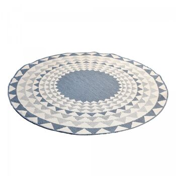 Tapis exterieur 240x240 rondcm EXT HAYA REVERSIBLE ROND Bleu en Polypropylène 4