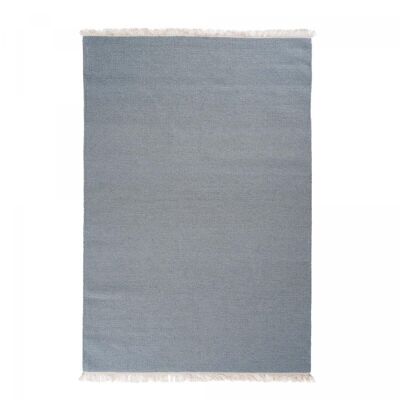 Tapis kilim 80x150cm BAYA IBAY Argent. Tapis artisanal en Laine