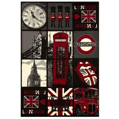 Tappeto per bambini 160x225 cm BC LONDON CITY Nero in Polipropilene