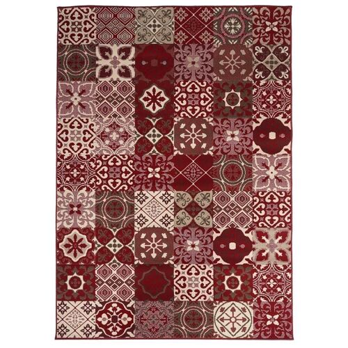 Tapis salon 160x225cm BC FAIAN Rouge en Polypropylène