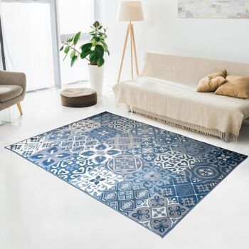 Tapis salon 160x225cm BC TCHIMETO Bleu en Polypropylène 2