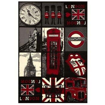 Tapis enfant 80x150cm BC LONDON CITY Noir en Polypropylène 1