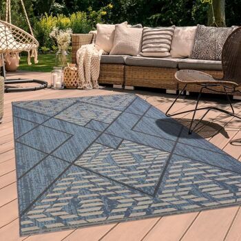 Tapis exterieur 123x180cm KINCA EX Bleu en Polypropylène 2