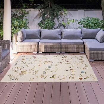 Tapis exterieur 123x180cm FLEURIE EX Beige en Polypropylène 2