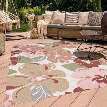 Tapis exterieur 123x180cm SIBISC EX Rose en Polypropylène 2