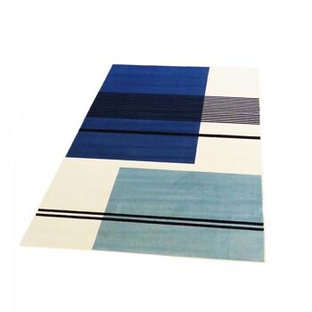 Tapis salon 200x290cm BLUSQUARE Bleu en Polypropylène 3