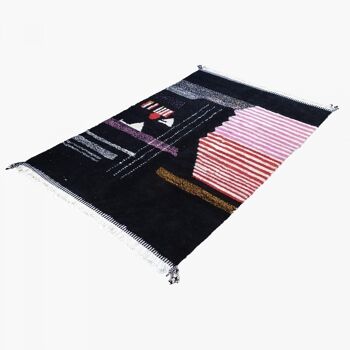 Tapis berbère 220x360cm BENI OUARAIN ZEMA Ecru. Tapis artisanal en Laine 4