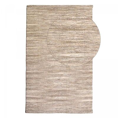 Living room rug 200x290cm UNI HEATHER 100% ORGANIC Beige. Handmade Cotton Rug