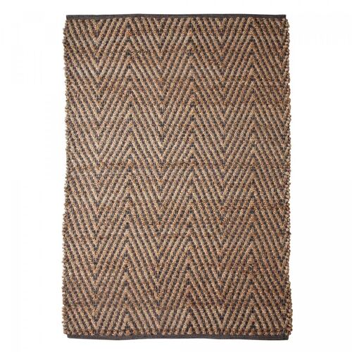 Tapis kilim 200x290cm KL JUTE CHEVRON Crème. Tapis artisanal en Jute