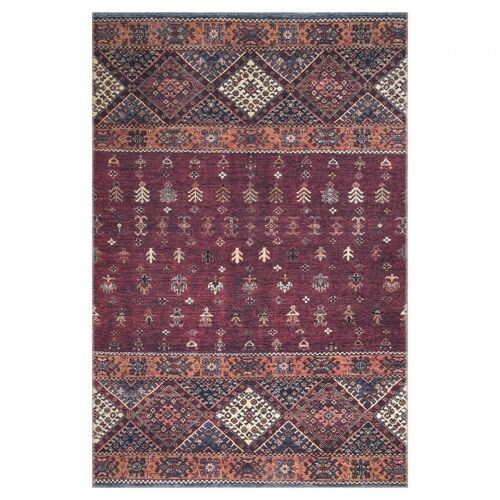 Tapis orient style 75x150cm KHOURJINE VINTAGE 1 Rouge en Polyester