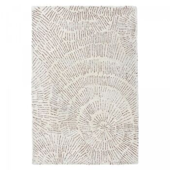 Tapis salon 200x290cm PISSENLIT Ecru. Tapis artisanal en Laine 1