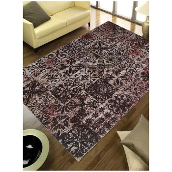 Tapis kilim 170x240cm LINIT Marron. Tapis artisanal en Polyester 2