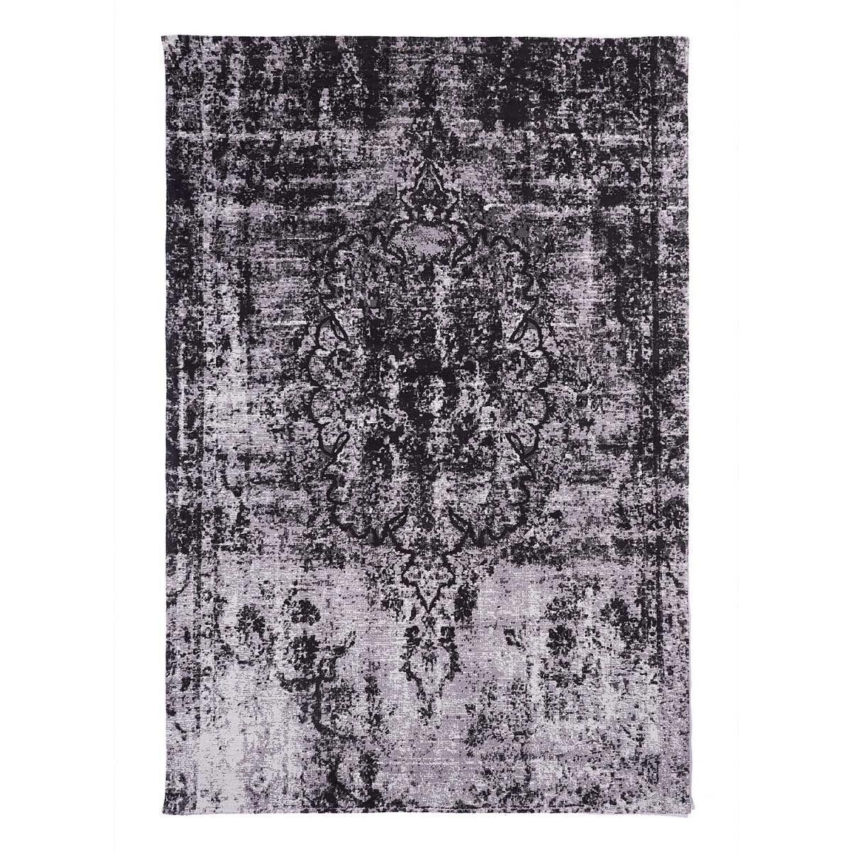 Living room rug 170x240cm VINTAGE MEDALLION Black. Handcrafted Polyester Rug