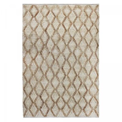 Tapis jute 200x290cm JUTICA Beige. Tapis artisanal en Jute