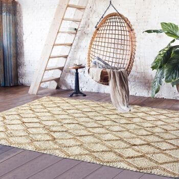 Tapis jute 200x290cm JUTICA Beige. Tapis artisanal en Jute 2