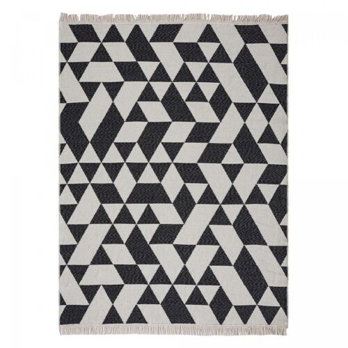 Tapis kilim 80x150cm BERBE REVERSIBLE Ecru en Coton