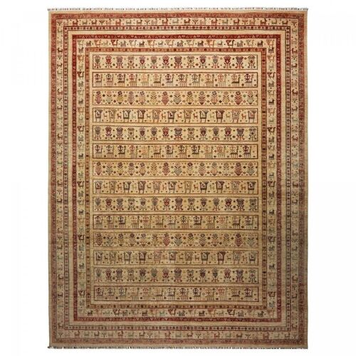 Tapis salon 302x387cm RUBIN Beige. Tapis artisanal en Laine